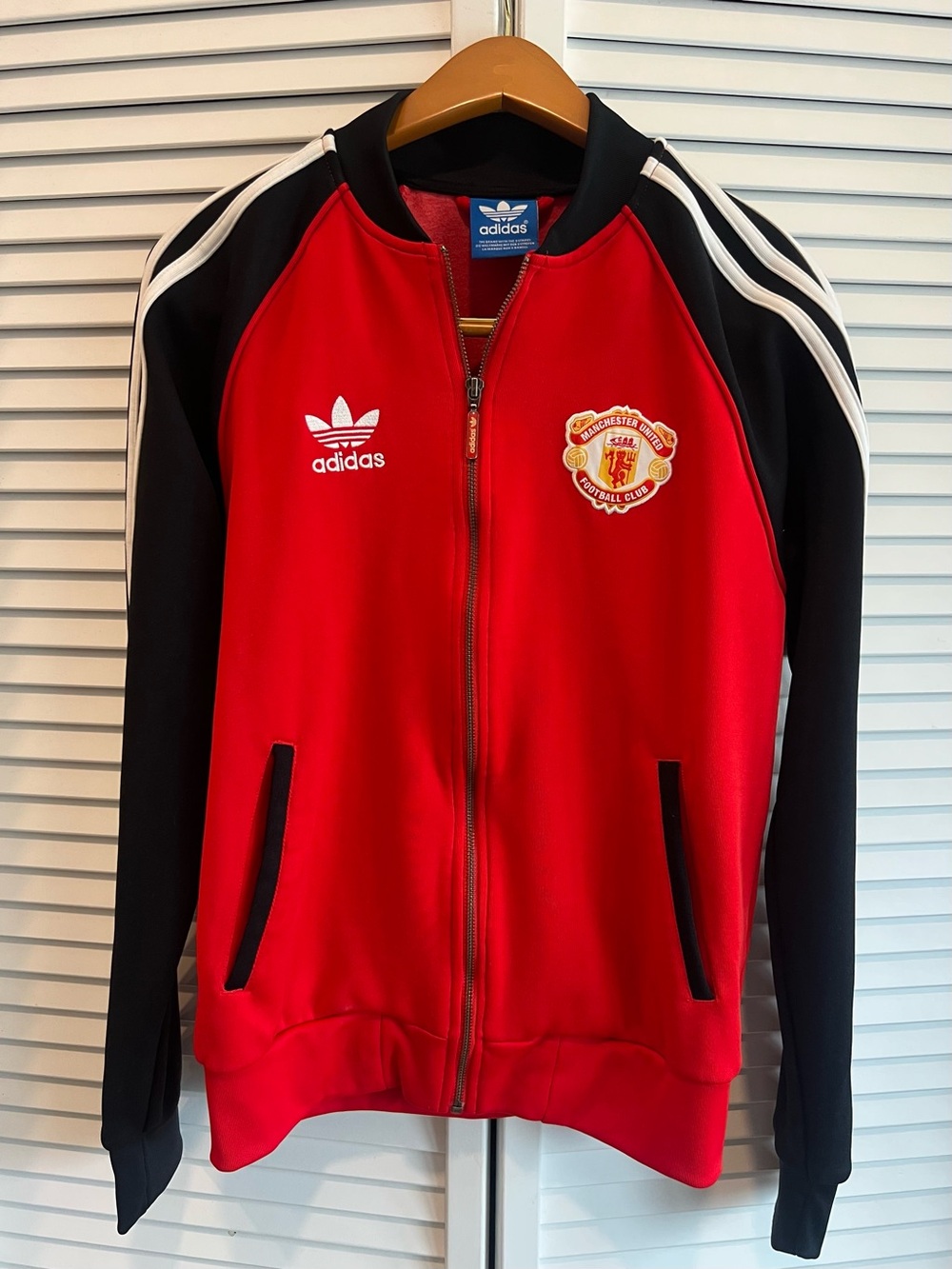 Adidas Originals Manchester United Retro Track Jacket Red Black Size S